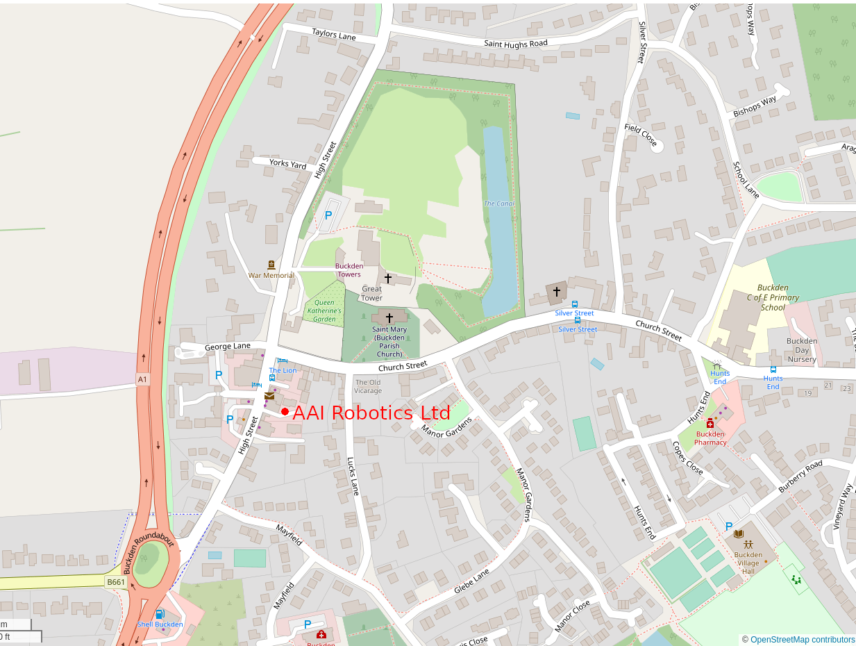 Map for AAI Robotics Ltd